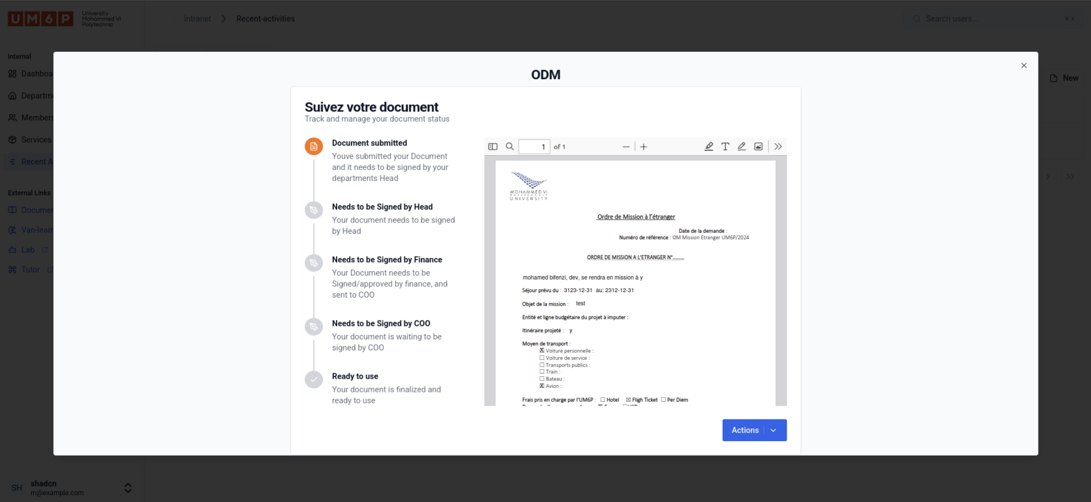 University Intranet System